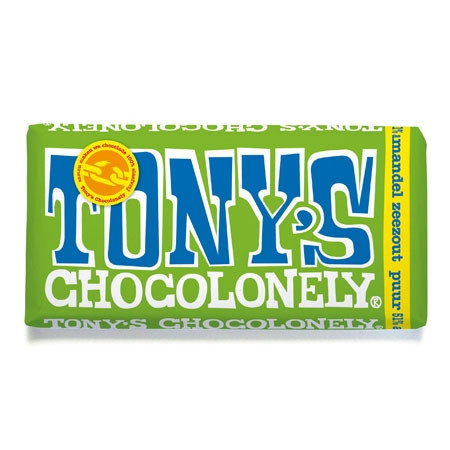 Tony's Chocolonely puur amandel zeezout 180gr