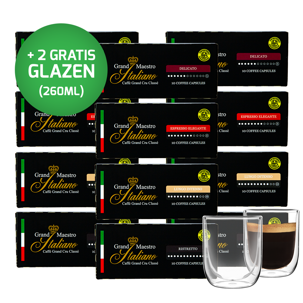 Capsules voor nespresso compatible proefpakket - Grand Maestro Italiano (120 capsules)