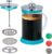 relaxdays koffiemaker glas – cafetiere – coffee maker – theemaker – 800 ml – kunststof blauw
