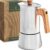 WALDWERK Espressomaker (300ml) – Espressomaker Inductie geschikt voor alle soorten kookplaten – Koffiepot van roestvrij staal met handvat van echt eikenhout