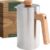 Waldwerk French Press (1L) – koffiezetapparaat gemaakt van dubbelwandig roestvrij staal met houten handvat gemaakt van eiken hout – plastic -vrij koffiezetapparaat